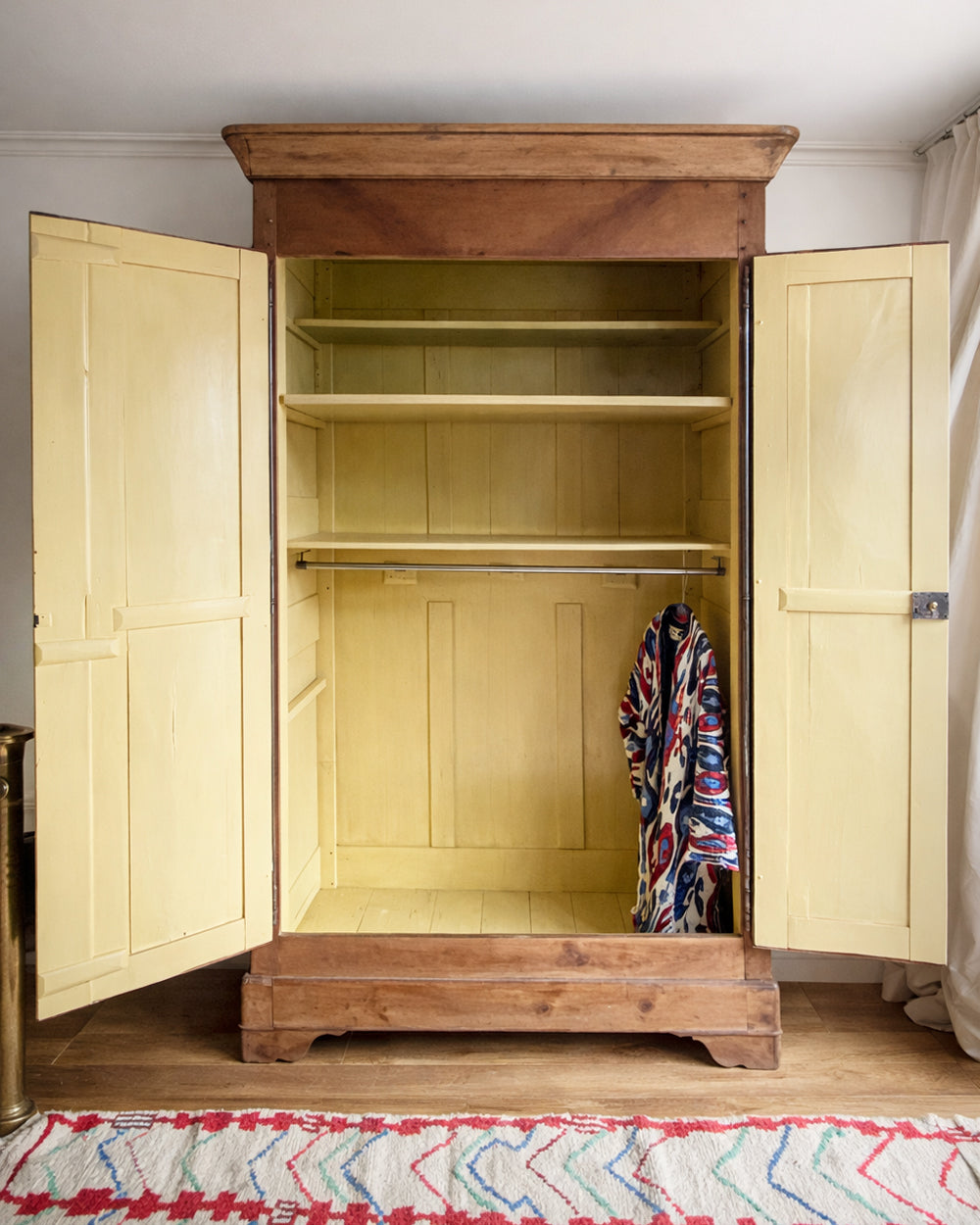 Large 19th C Antique French Louis Philippe Armoire or Wardrobe, Hand Sanded Cherrywood