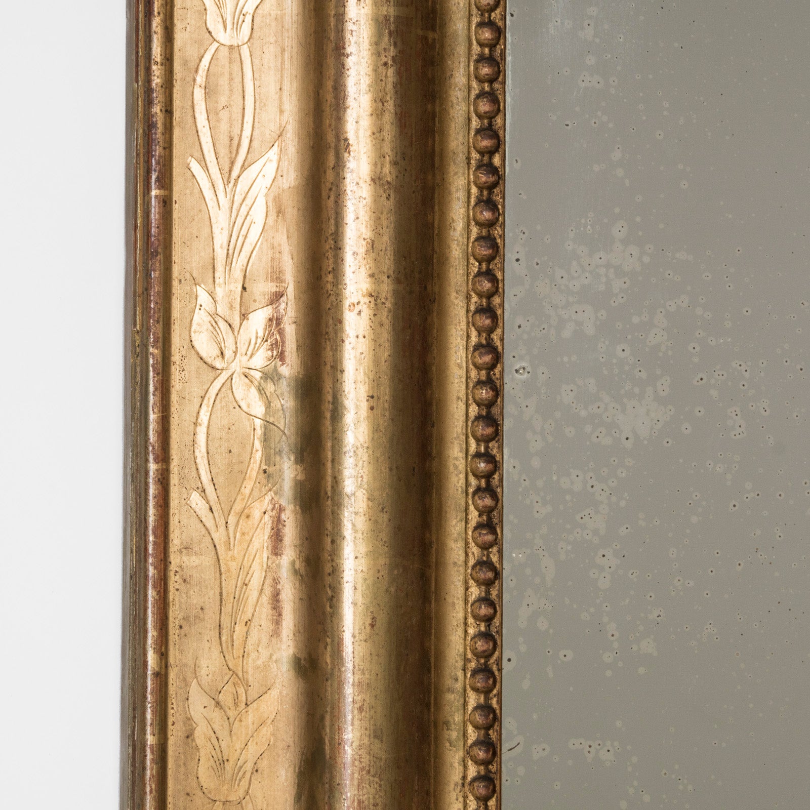 Large 19th C Louis Philippe Mirror with Flowers