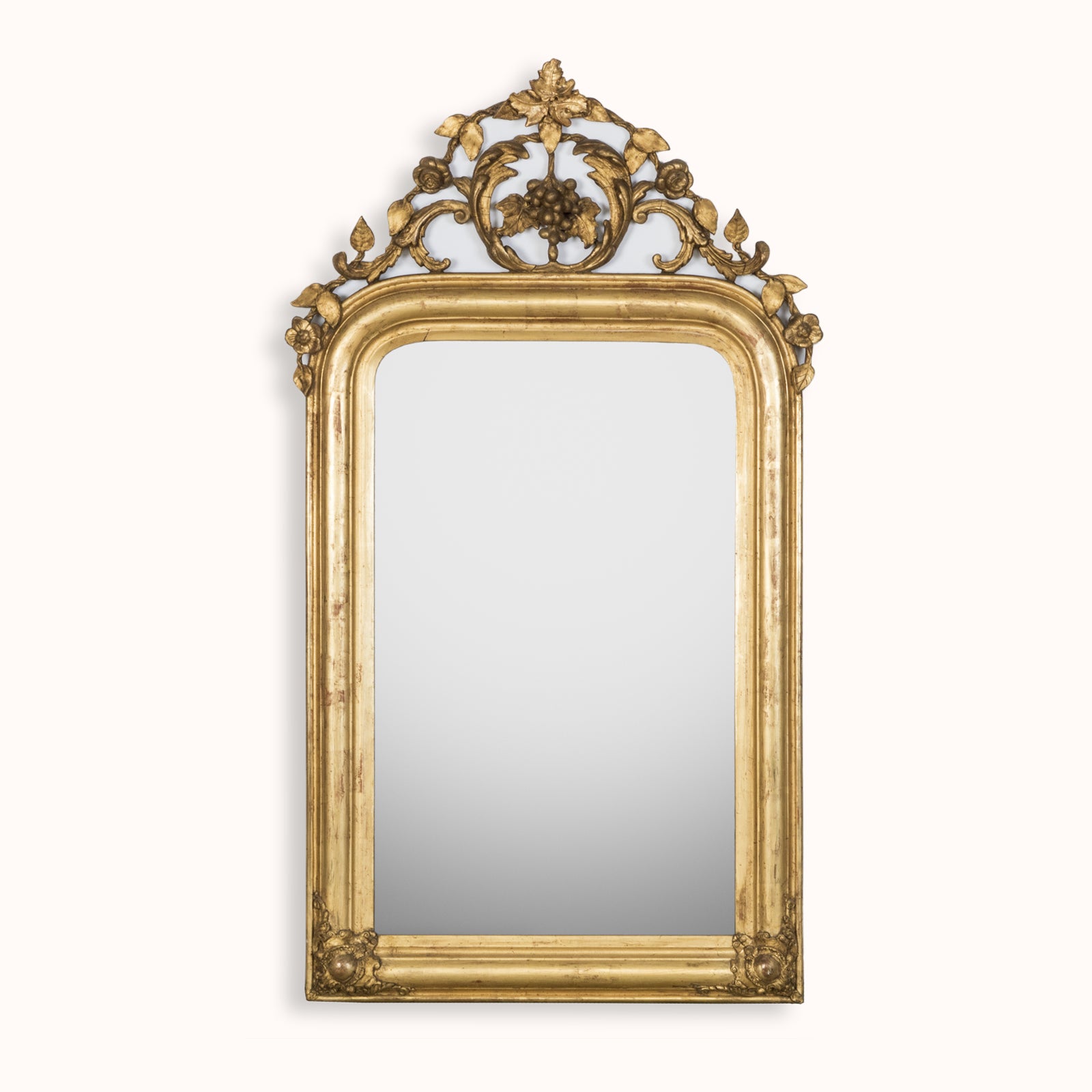 19th C Louis Philippe Mirror with Foliage and Grape Motifs