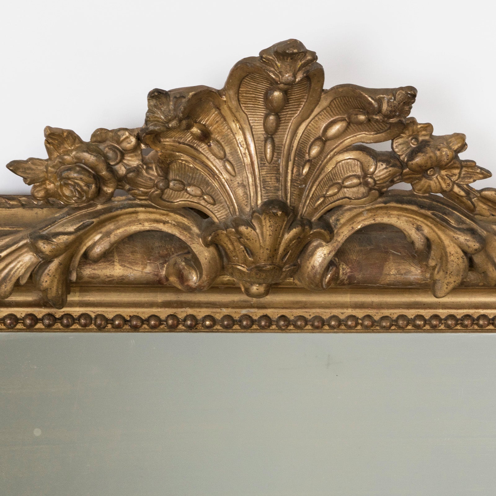 Large 19th C Gold Gilt Louis Philippe Mirror With Crest