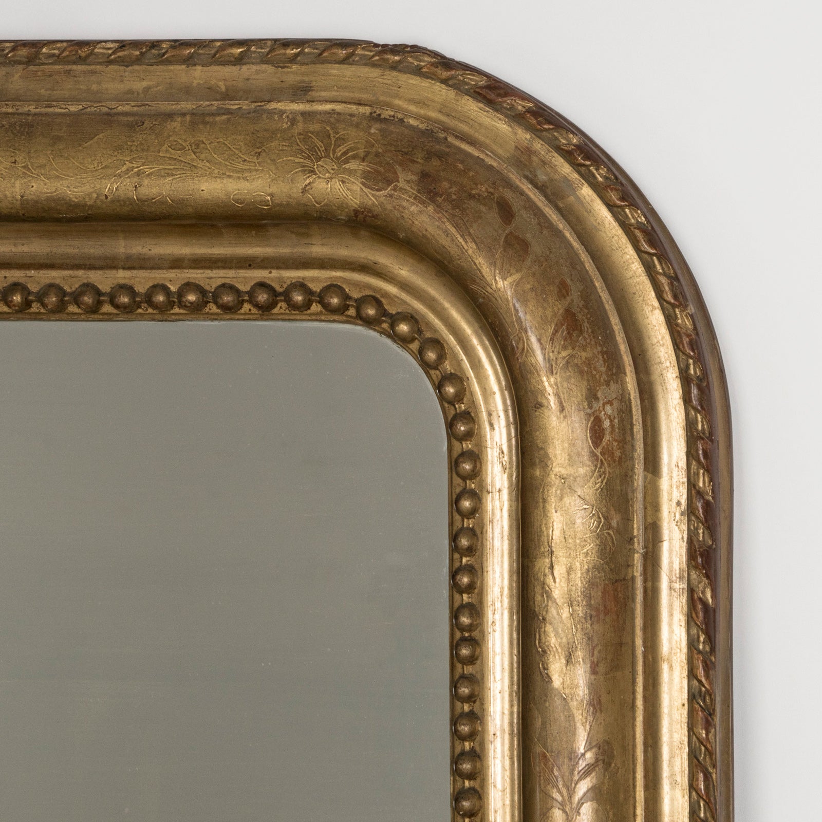 Large 19th C Gold Gilt Louis Philippe Mirror With Crest