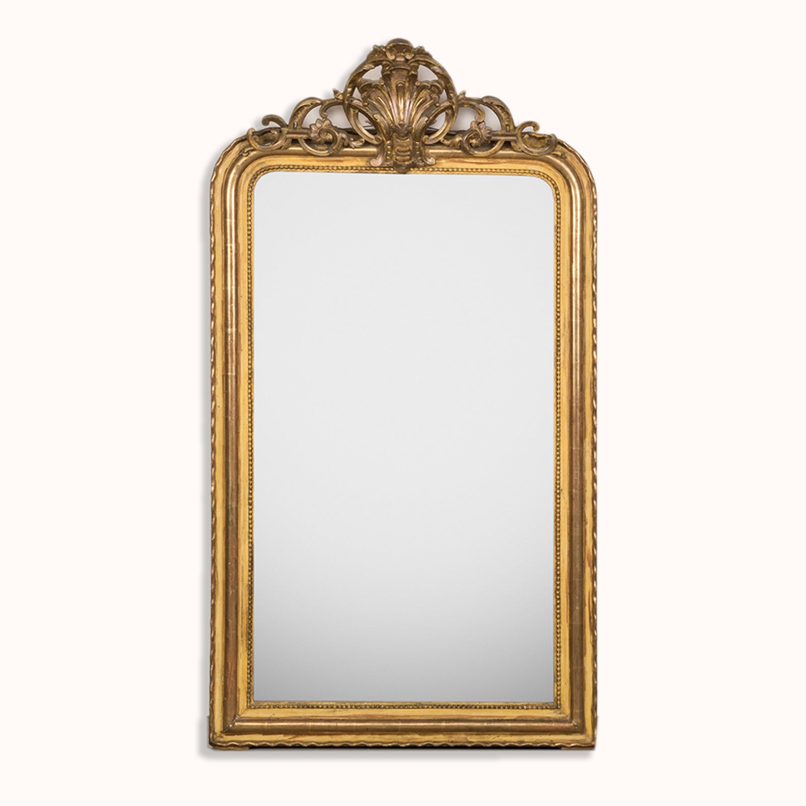 19th C Yellow Gold Antique Mirror