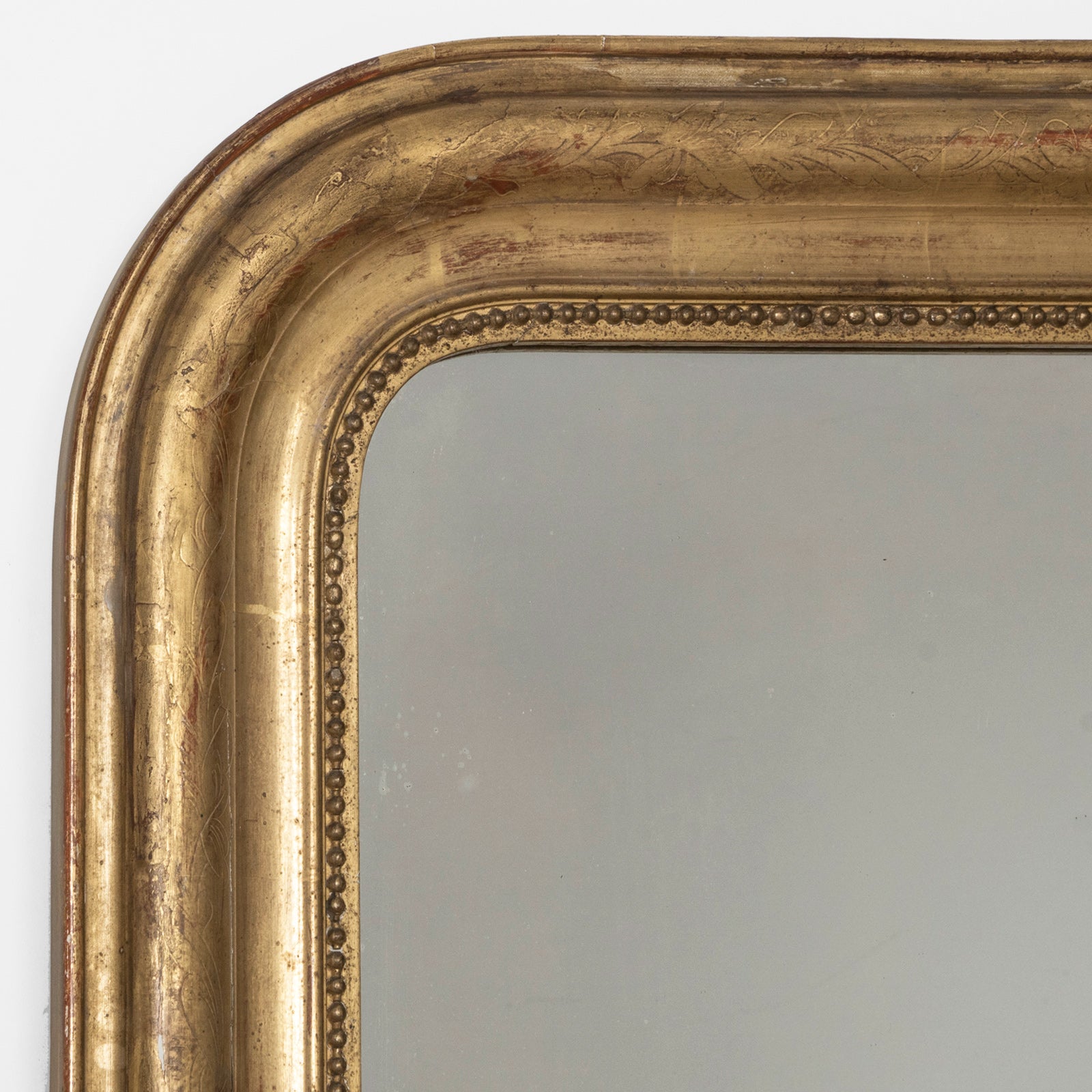 19th C Louis Philippe Mirror with Leaf Etchings
