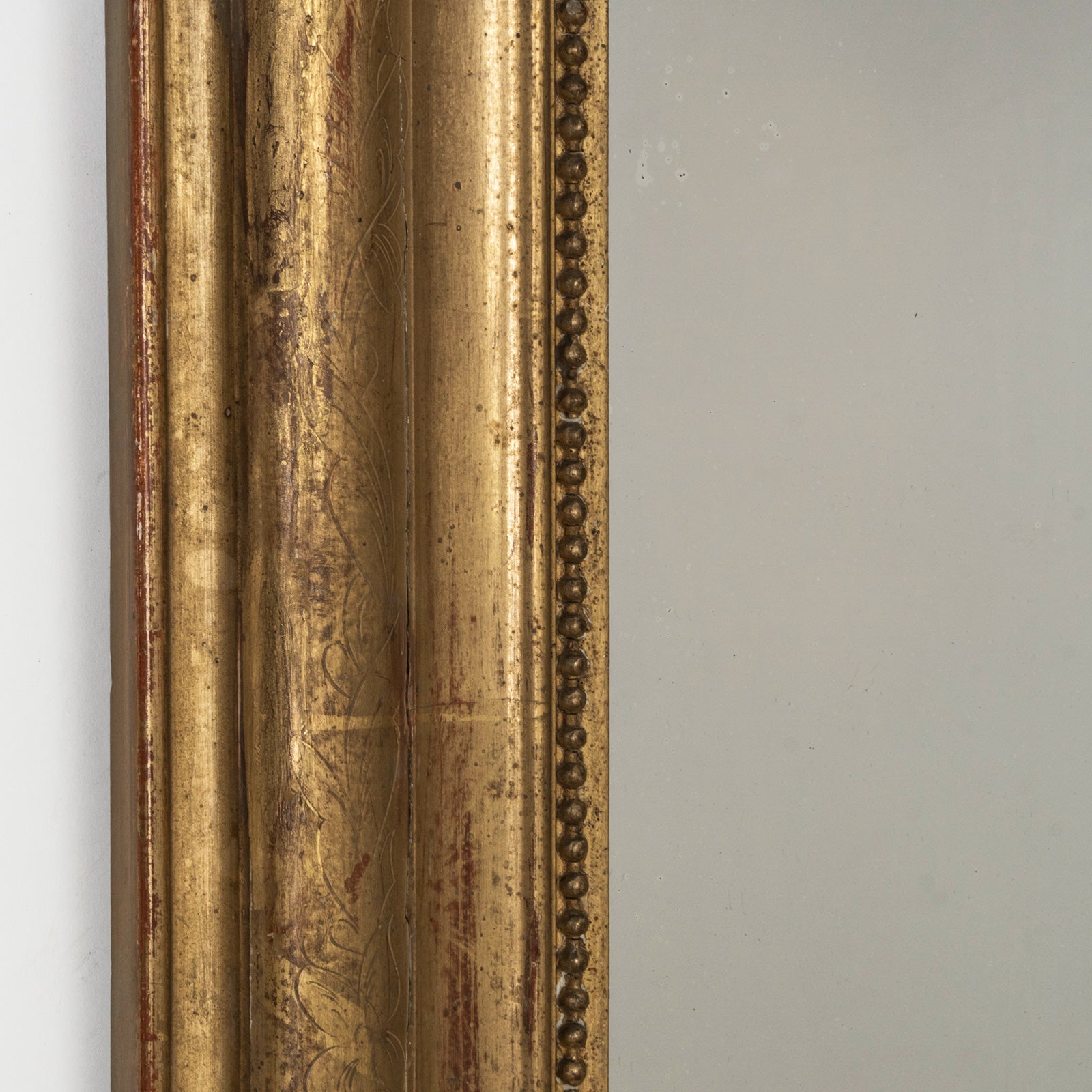 19th C Louis Philippe Mirror with Leaf Etchings