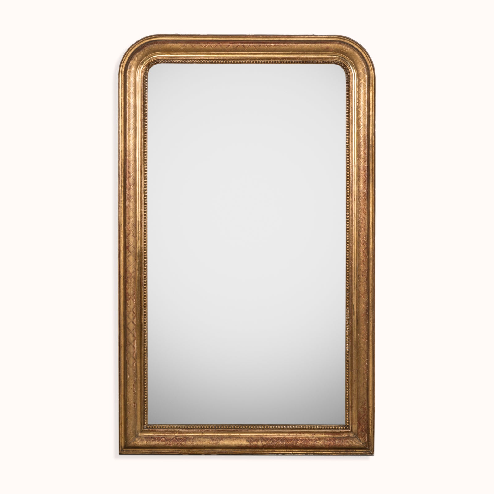 19th C Louis Philippe Mirror with etched XXX-Pattern