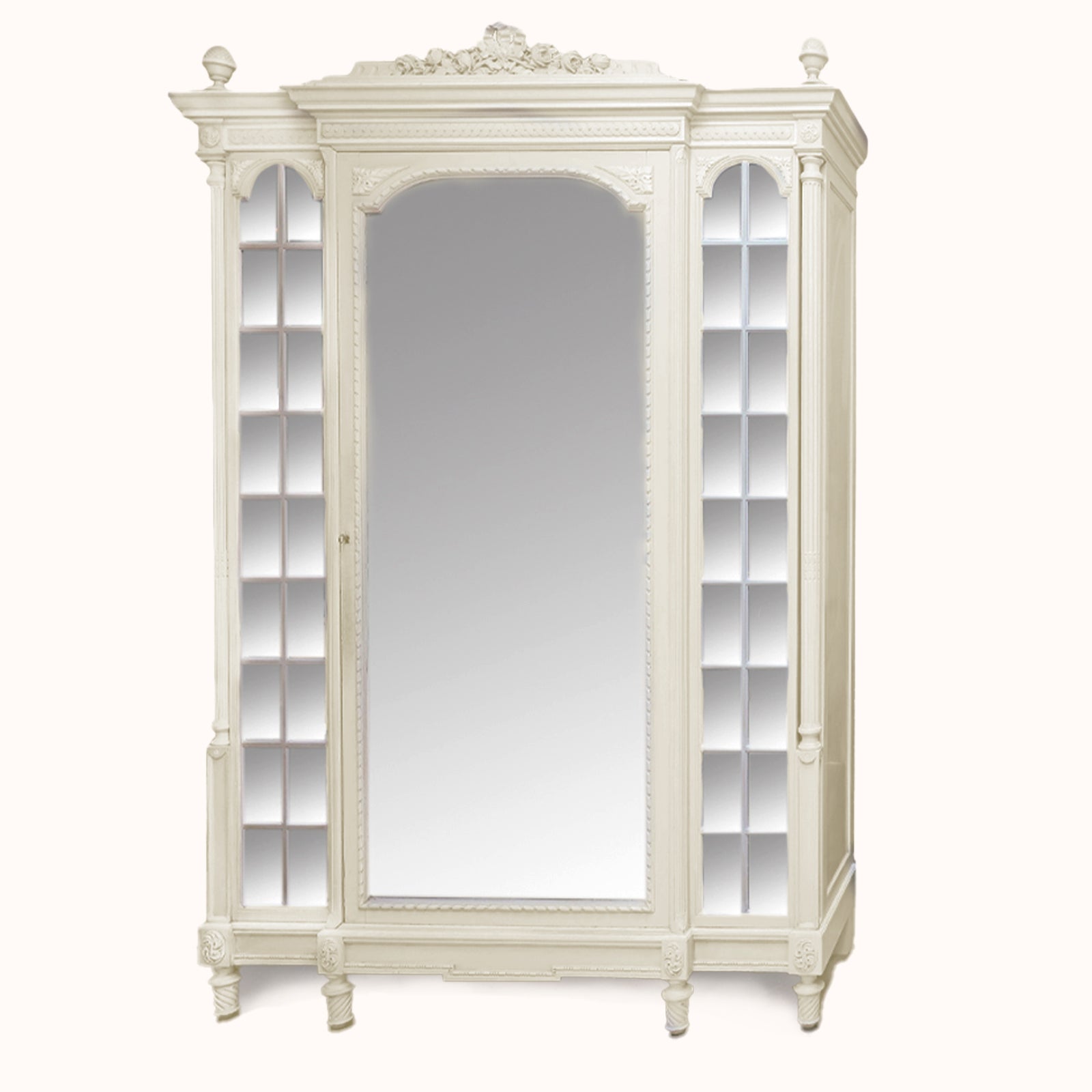 Louis XVI Style Mirror Door Armoire