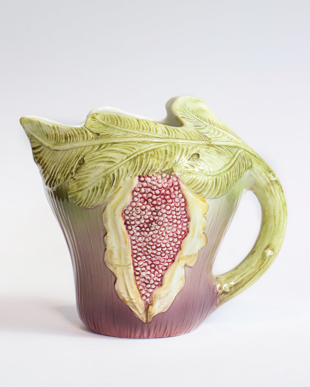 Rare Vintage Italian Majolica Ceramic Fig-Shaped Pitcher or Jug, available at Wildschut Antiques