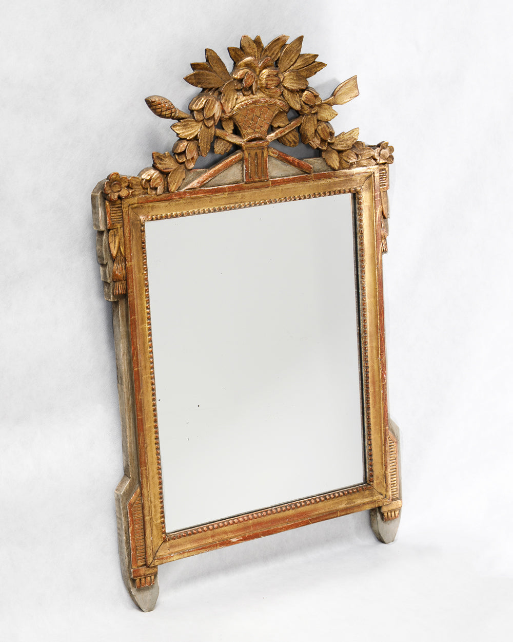 Louis XVI Marriage Mirror with Flower Basket Crest