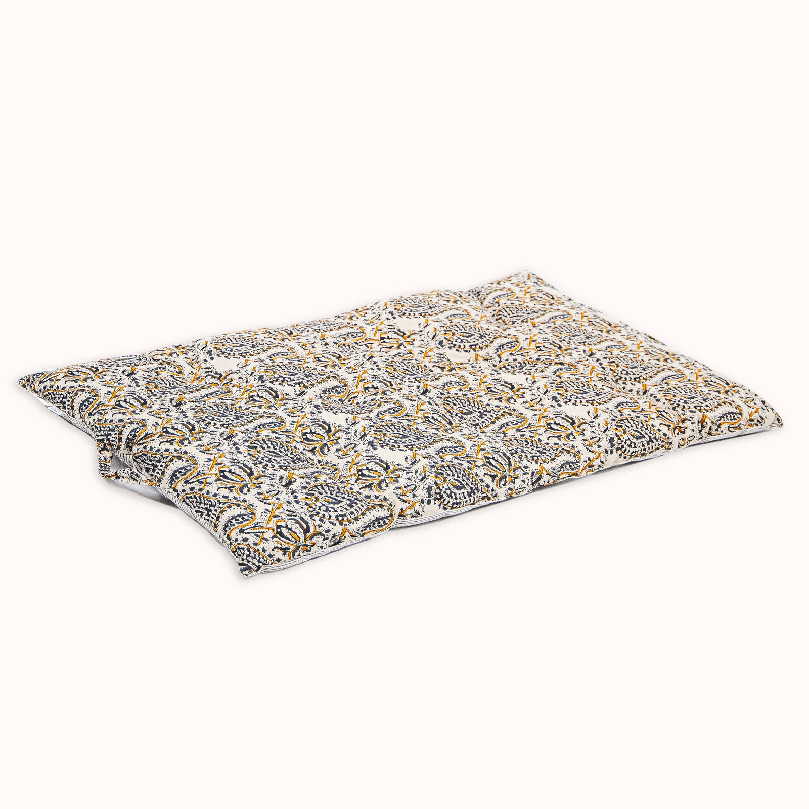Patterned cotton pillow mattress on a white background available at Wildschut Antiques