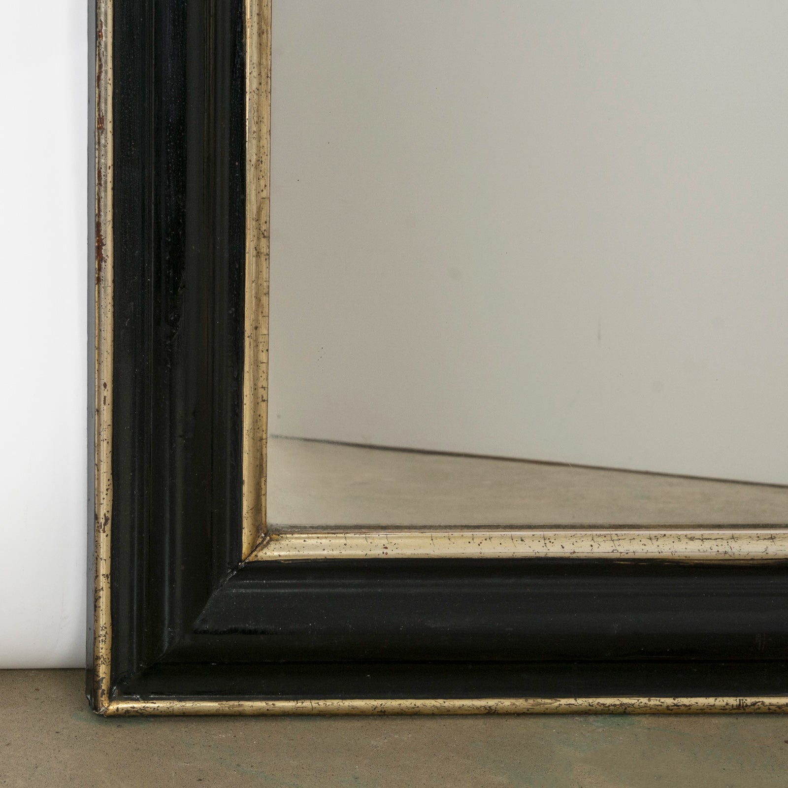 19th C Black and Gold Napoleon III Mirror