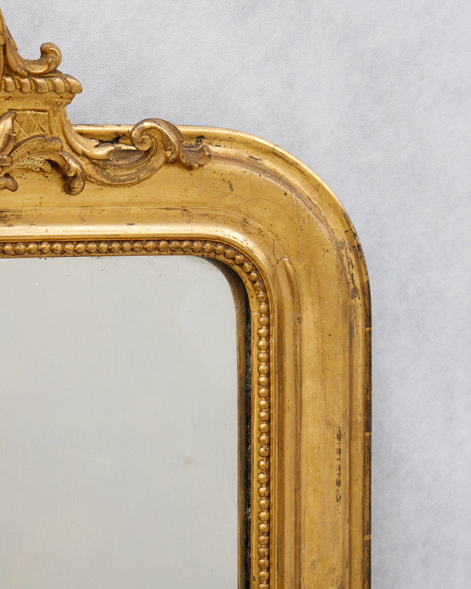 19th C Louis Philippe Mirror with Small Shell Crest