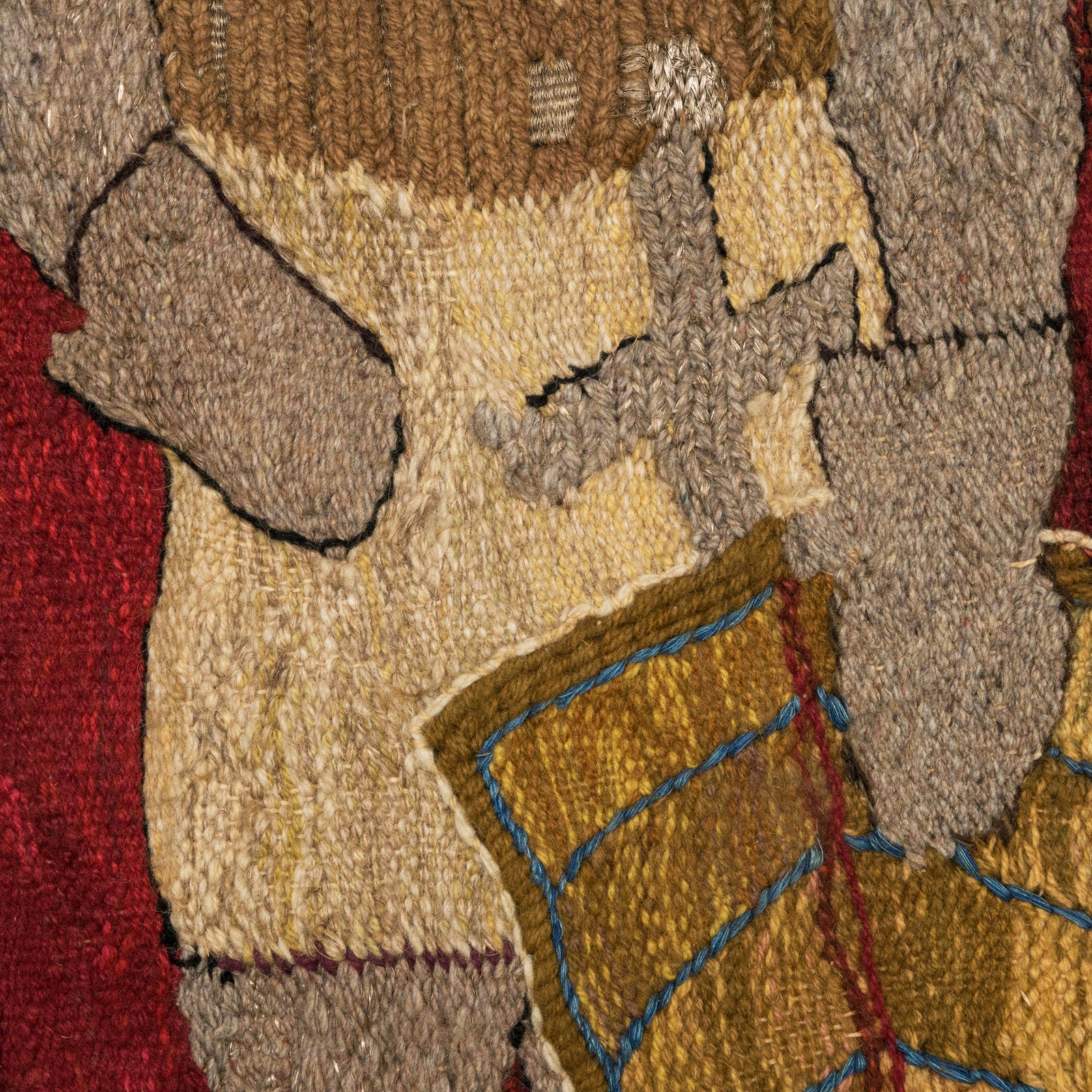 Large Mid-Century Norman Knight Wool Art Wall Hanging