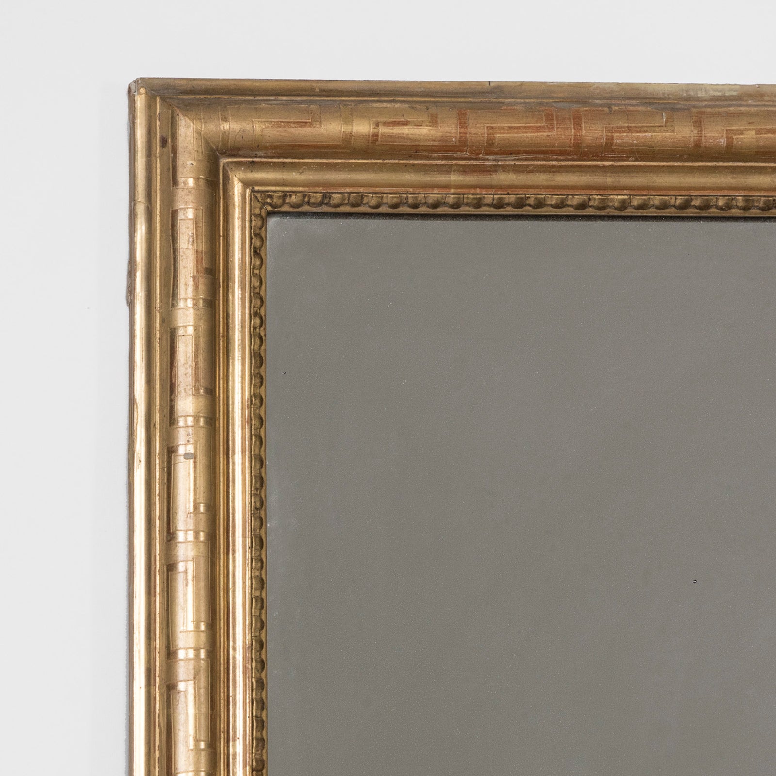 Rectangular 19th C Mirror with Geometric Pattern