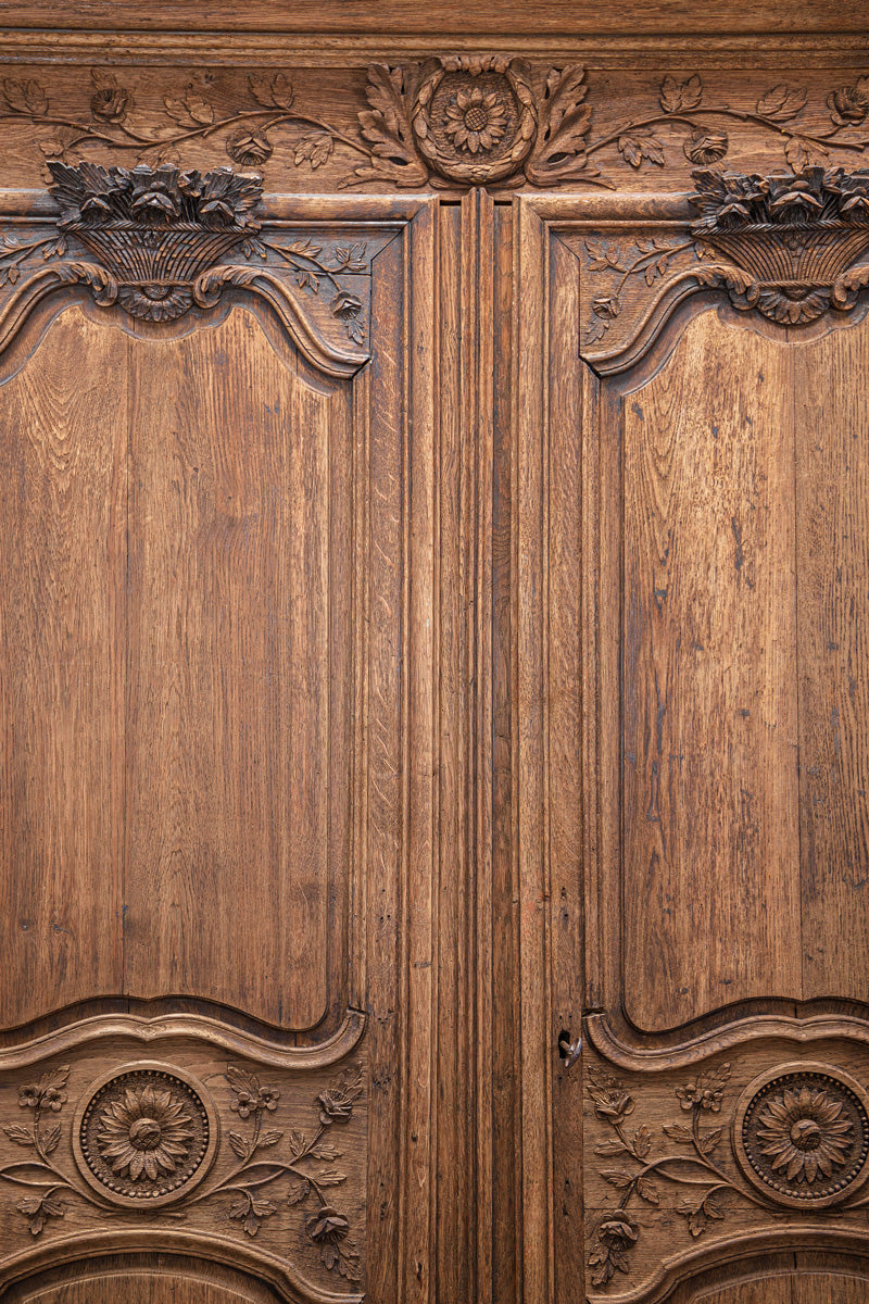 Rustic Antique French Marriage Armoire