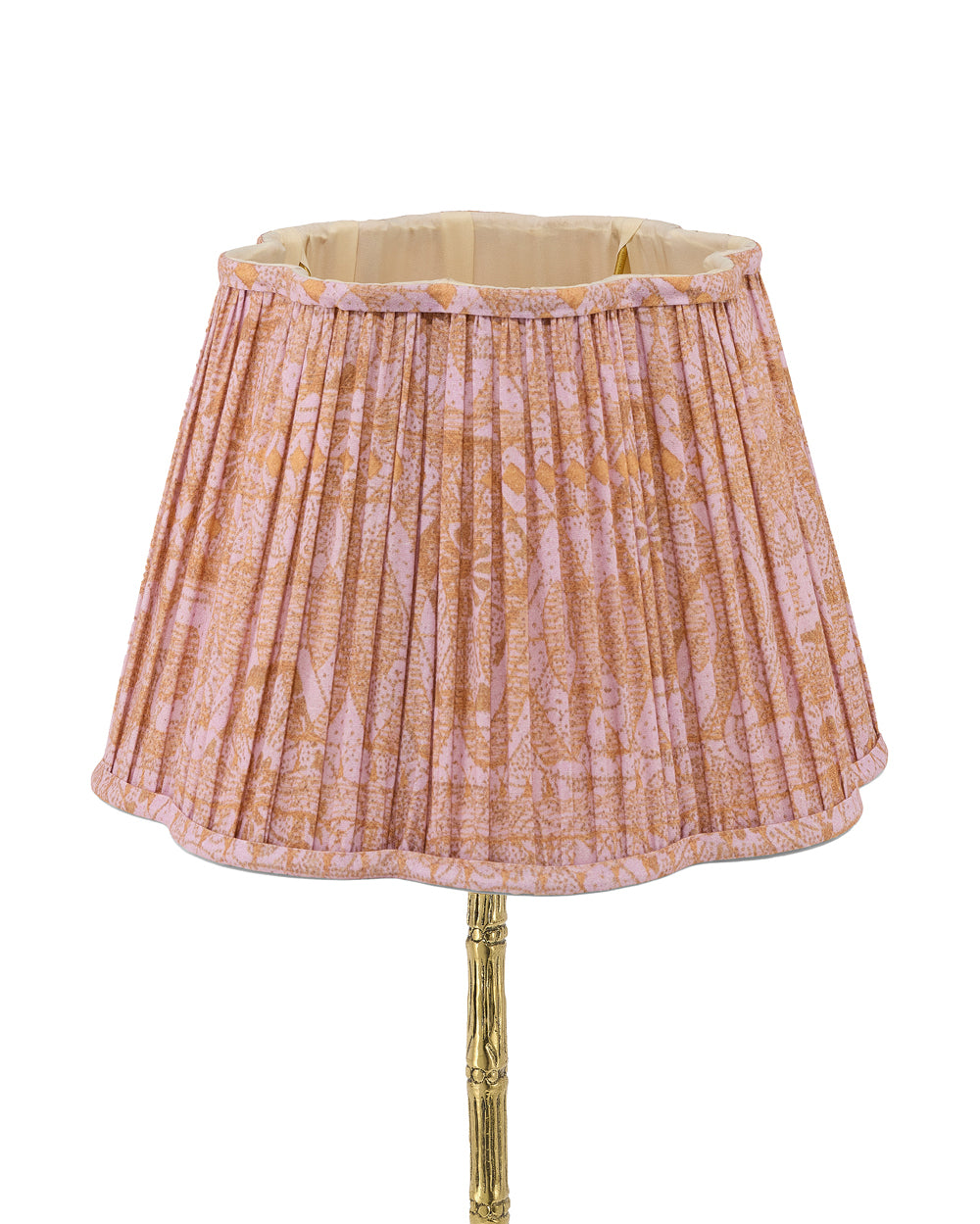 Silk Blend Scalloped Lampshade in Paisley Pink