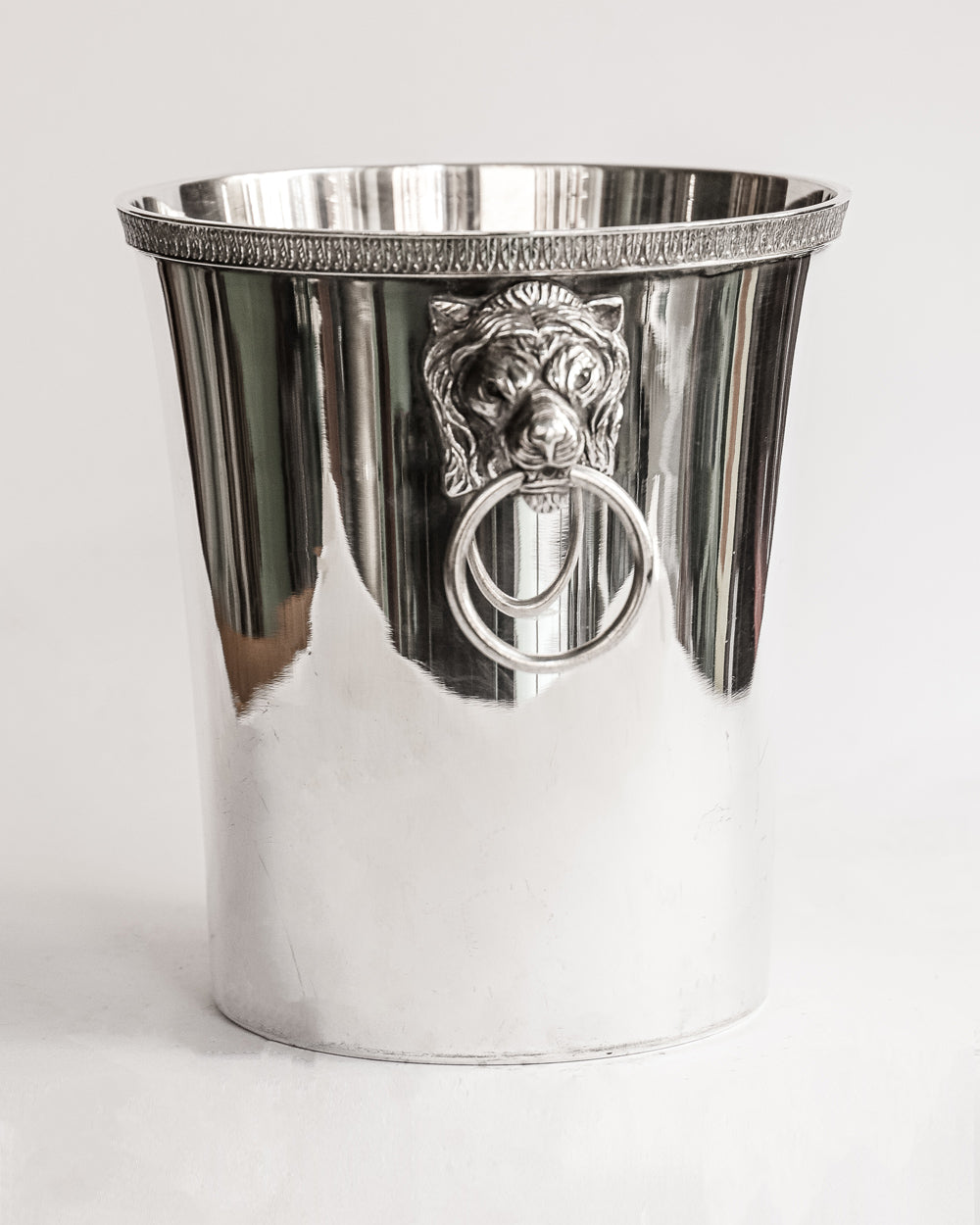 Heavy Vintage Silver Plated Lion Head Champagne Cooler and Ice Bucket