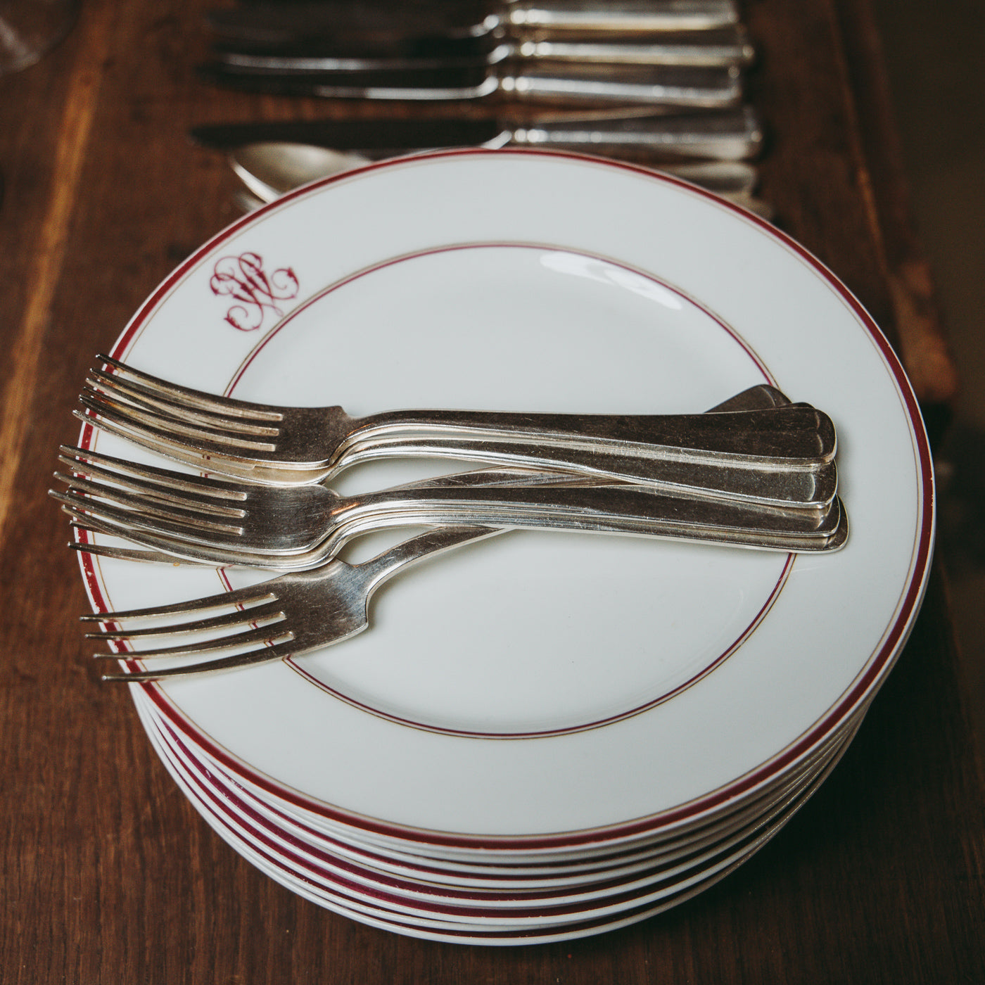 Vintage Silver Plated Flatware Cutlery Set by Sola
