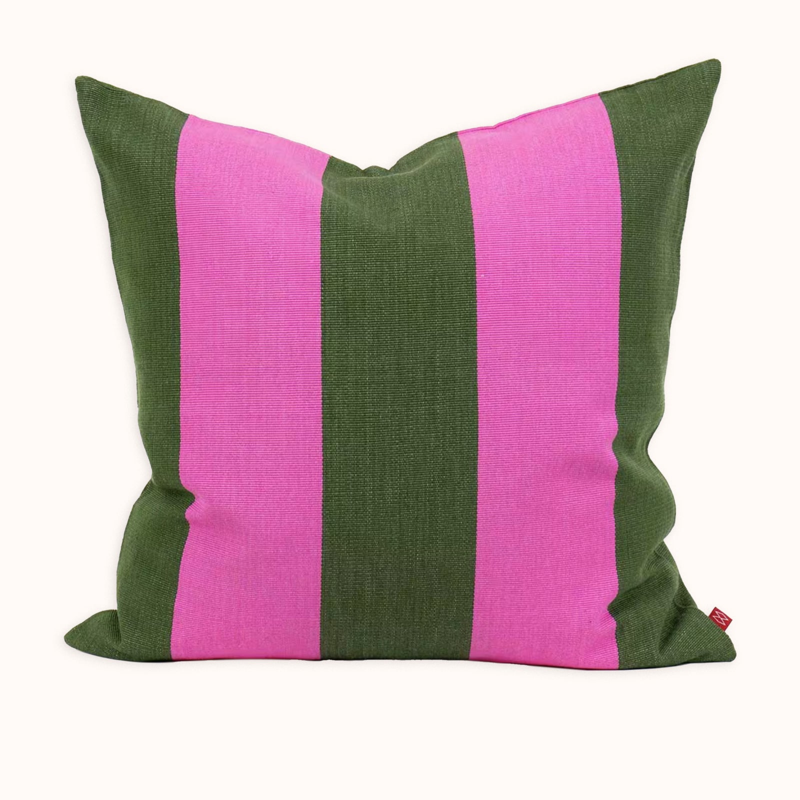 Heritage Weave Striped Pillow | Forest Green & Magenta