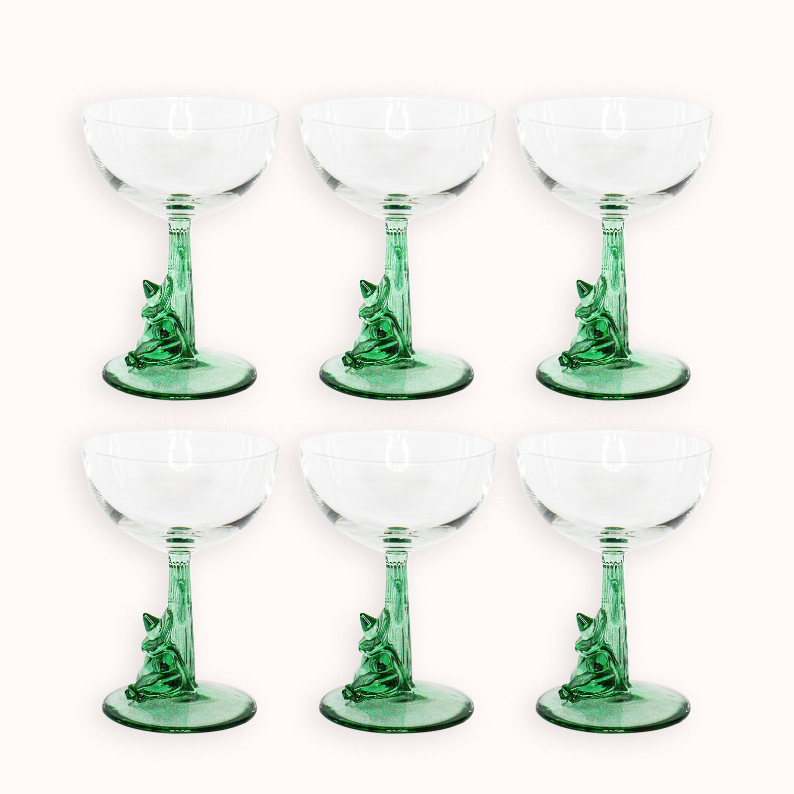 Vintage Cactus Siesta Sombrero Man Margarita Glasses, Set of 6