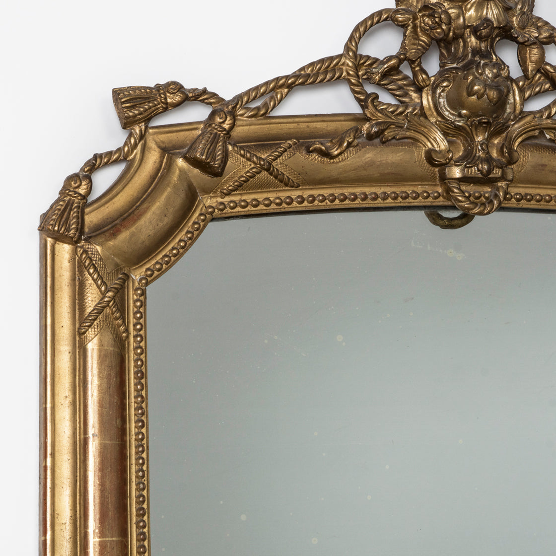 Neo-Classical Style Giltwood Rope and Tassel Motif Mirror