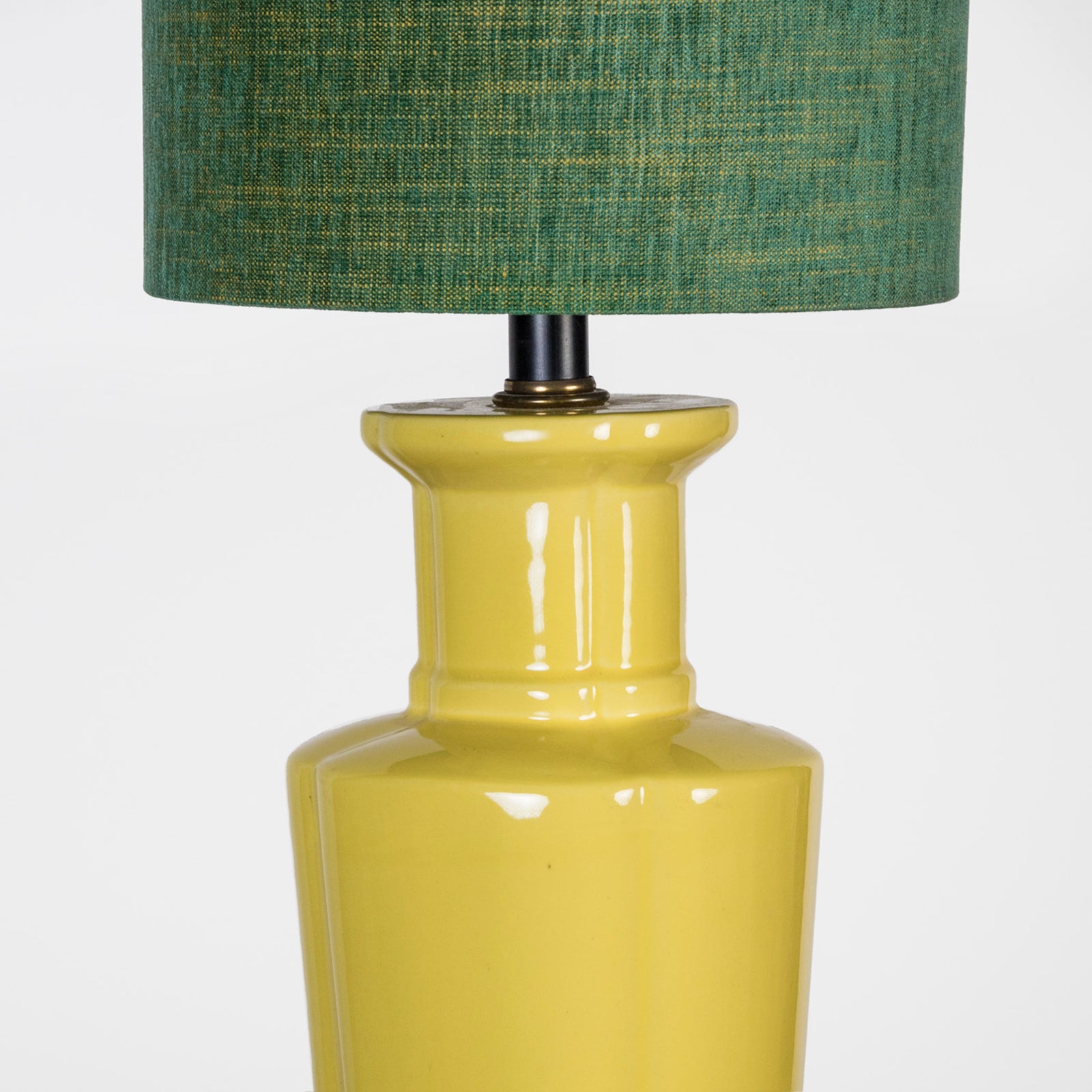 Vintage Yellow Glazed Ceramic Table Lamp