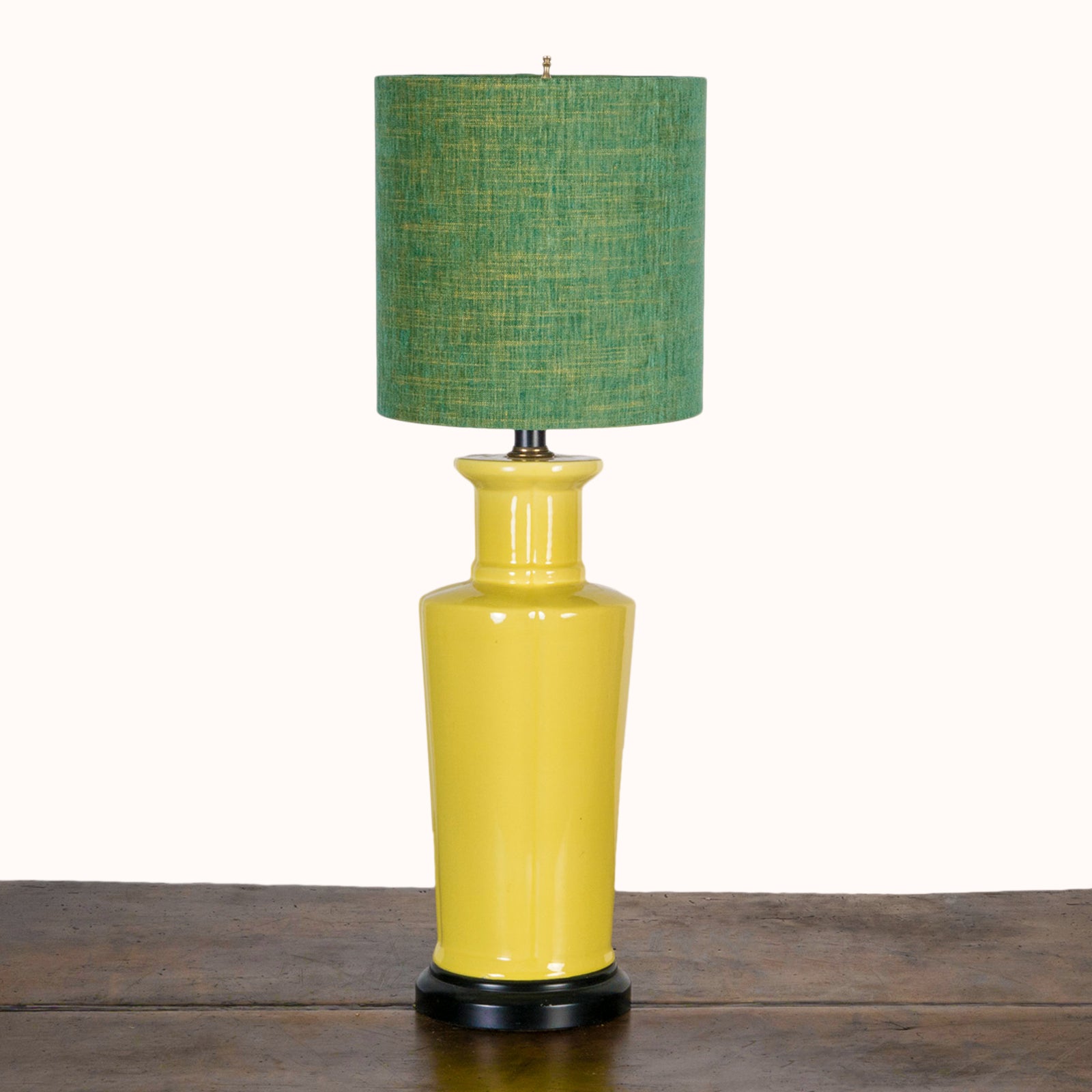 Vintage Yellow Glazed Ceramic Table Lamp