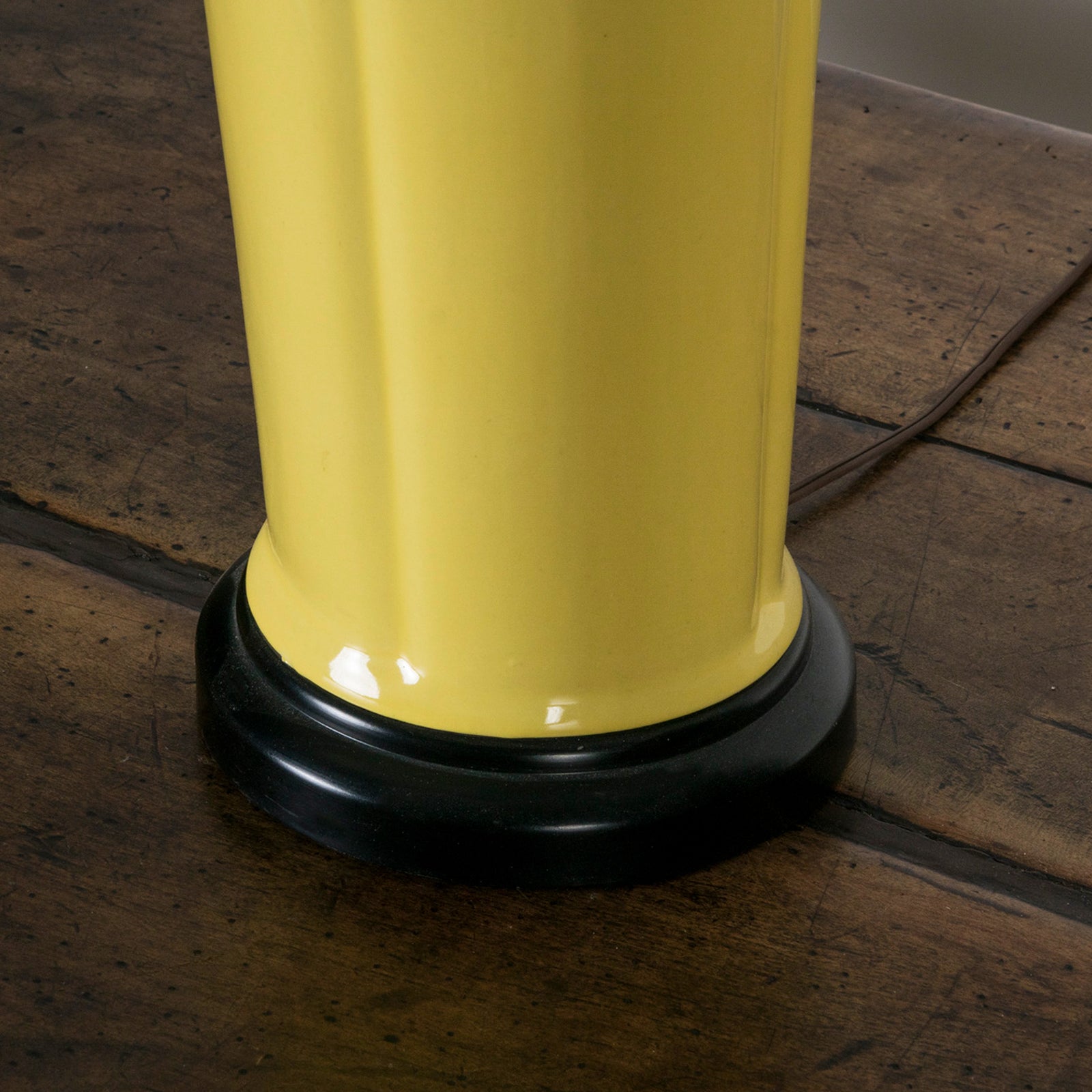 Vintage Yellow Glazed Ceramic Table Lamp