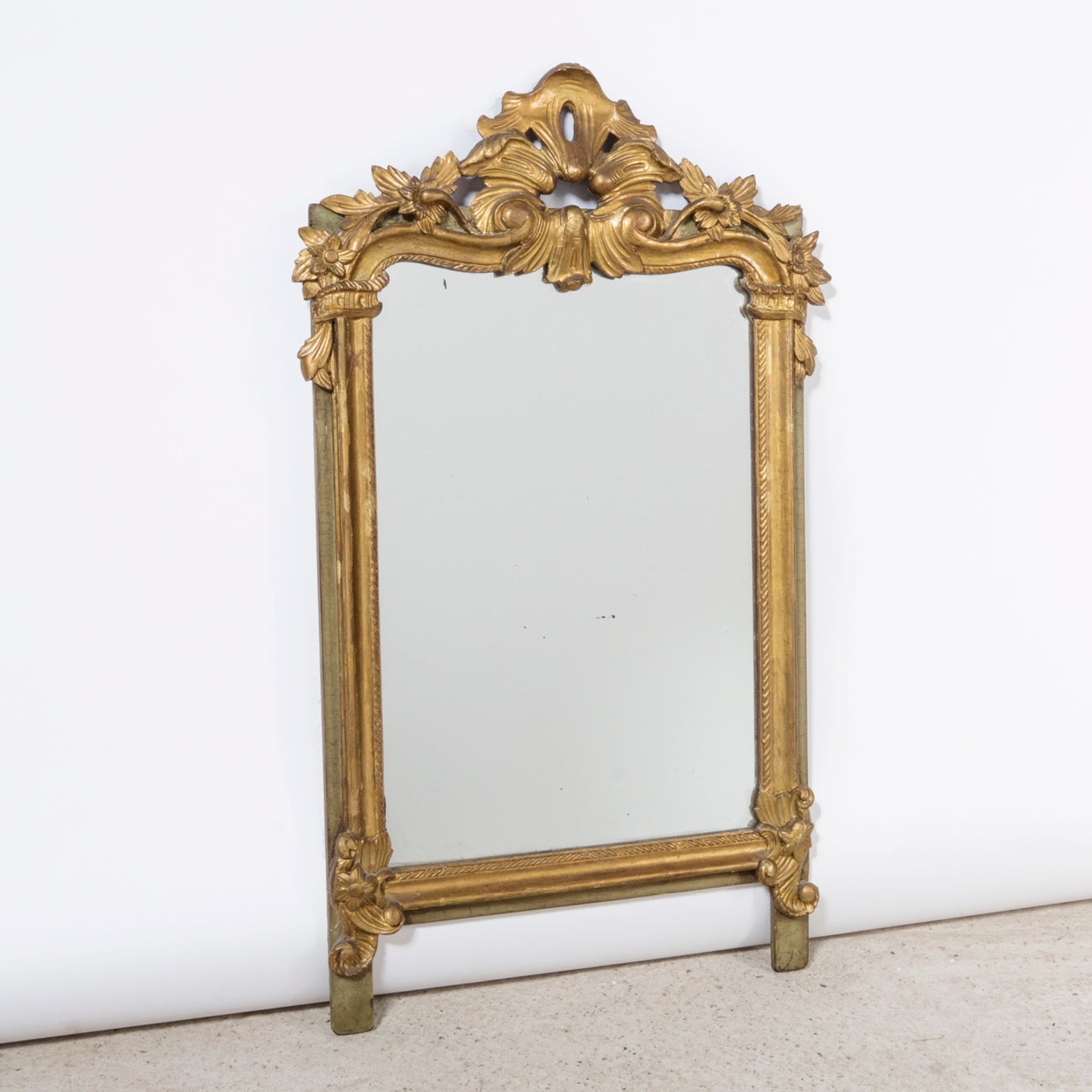 19th C Antique Flower Mirror