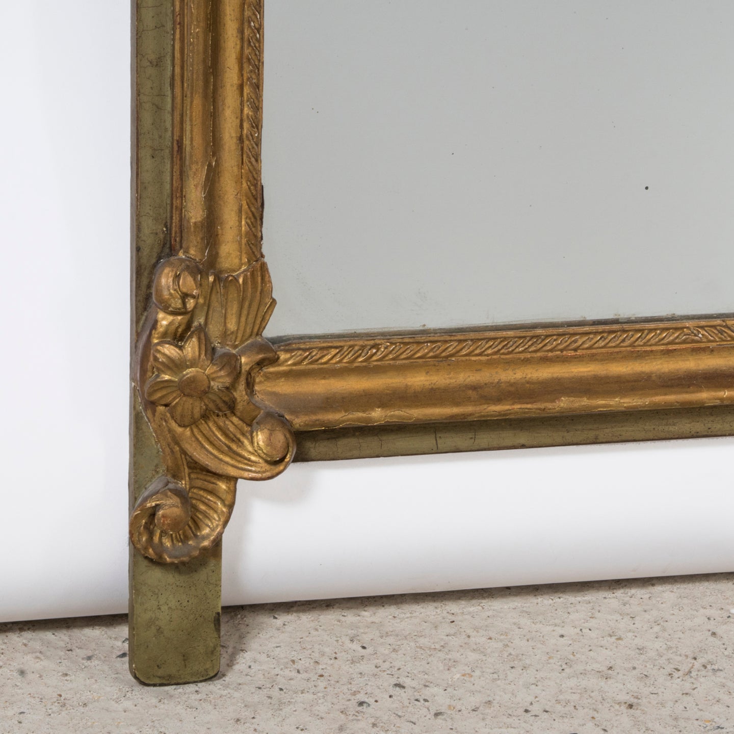 19th C Antique Flower Mirror