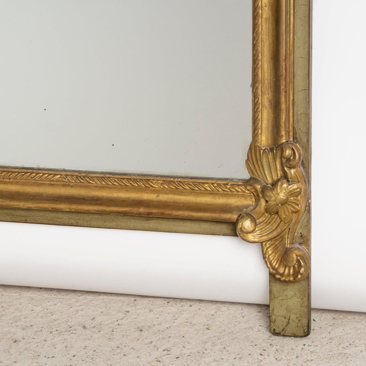 19th C Antique Flower Mirror