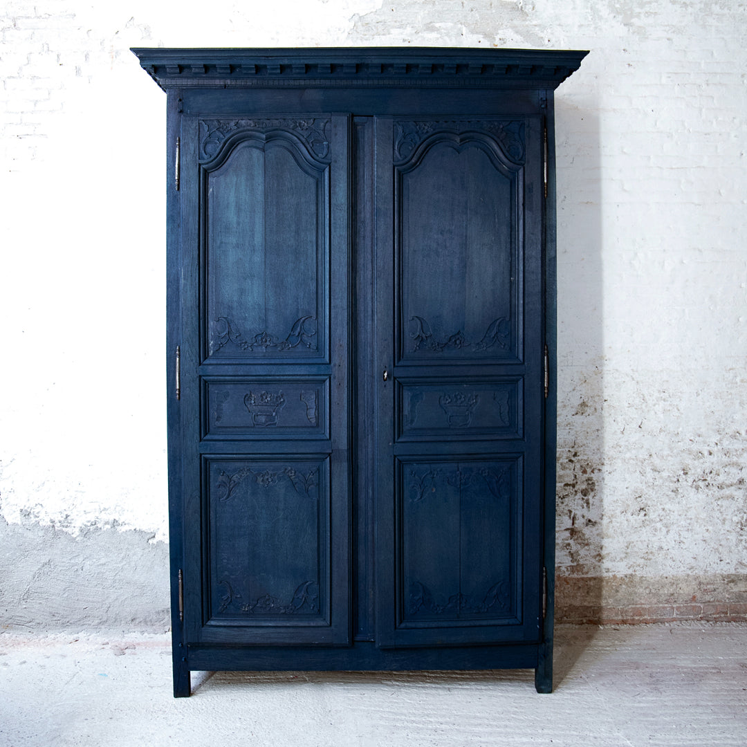 Antique Indigo Blue Armoire
