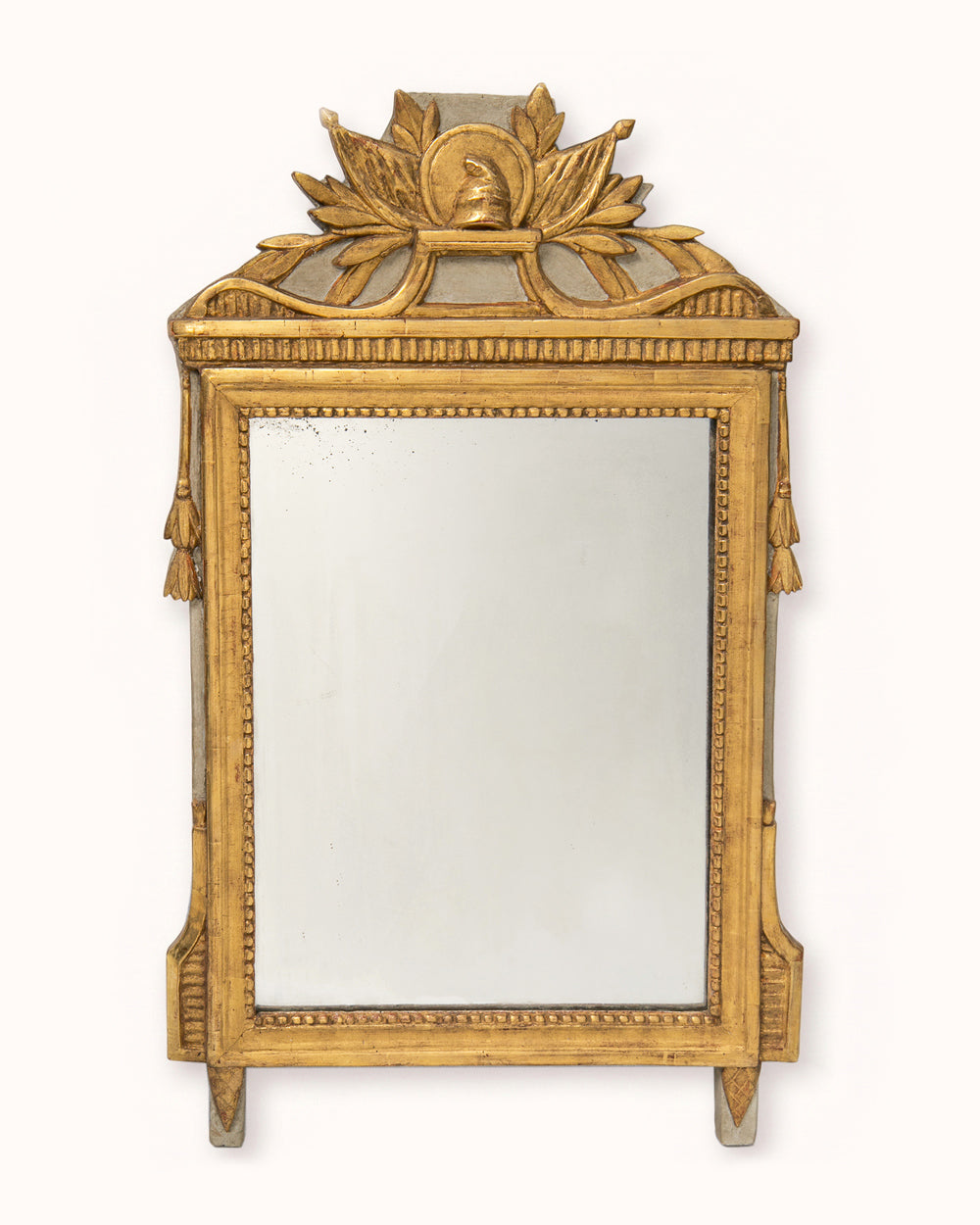Rare Louis XVI Mirror with Revolutionary Bonnet Rouge Crest, c.1790