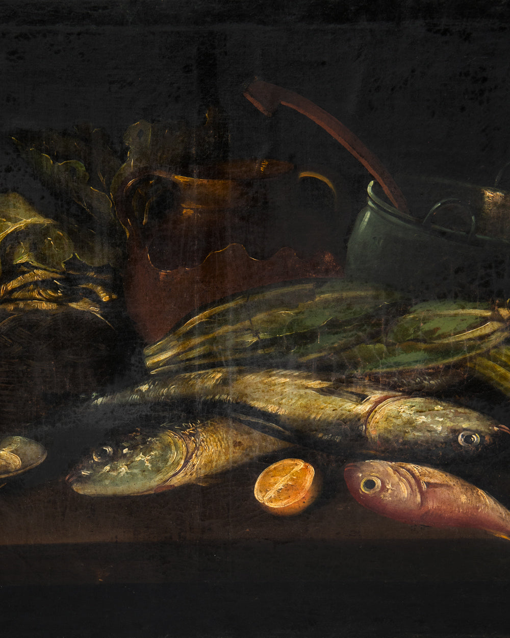 A Pair of Neapolitan Fish Still Lifes, 19th Century