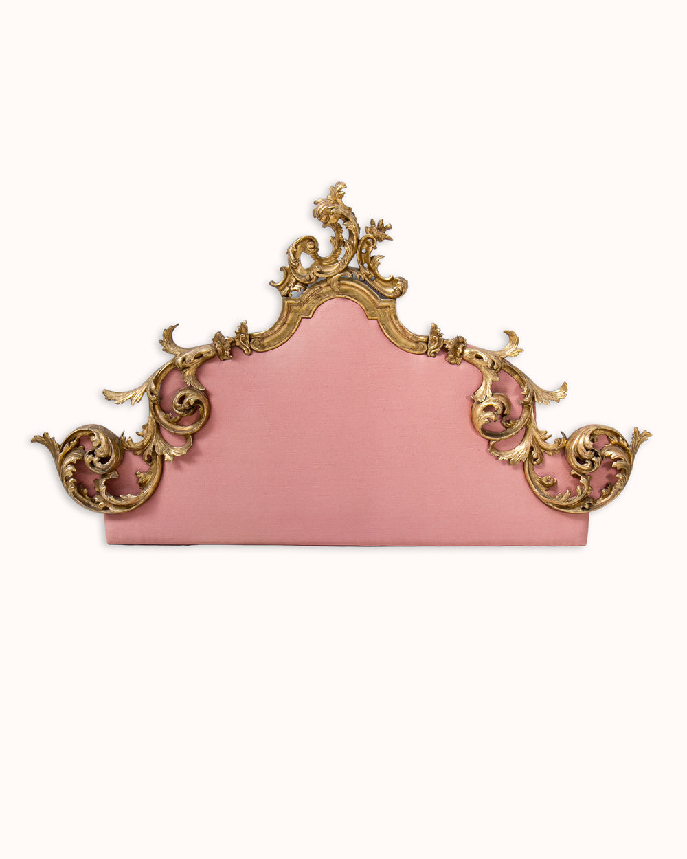 19th Century Italian Rococo Style Carved Giltwood Headboard