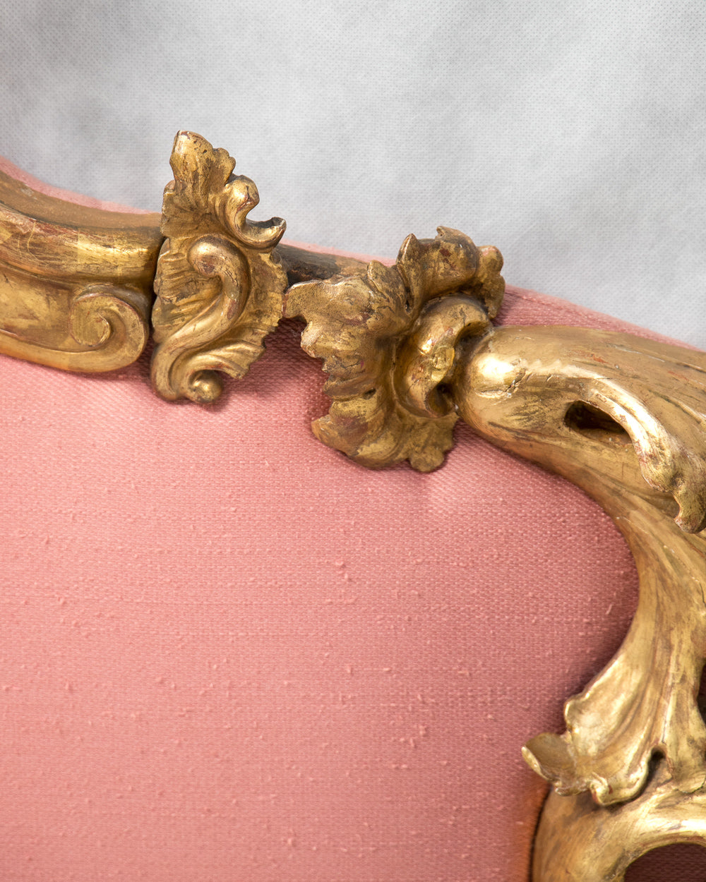 19th Century Italian Rococo Style Carved Giltwood Headboard
