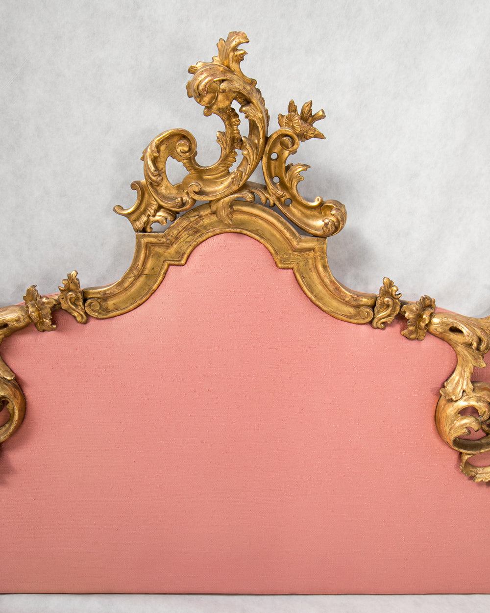 19th Century Italian Rococo Style Carved Giltwood Headboard