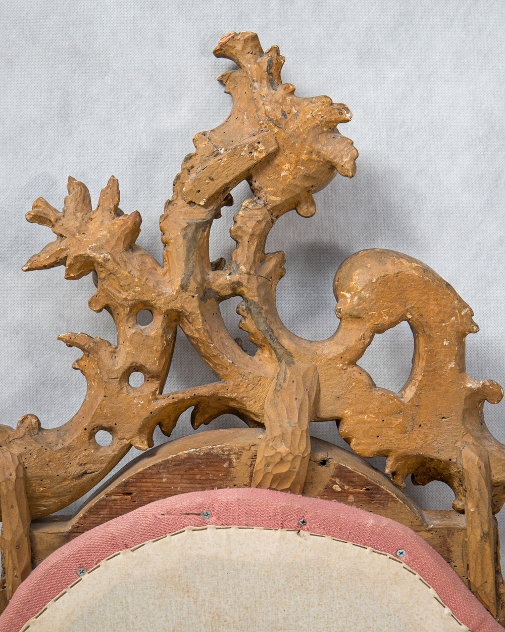 19th Century Italian Rococo Style Carved Giltwood Headboard