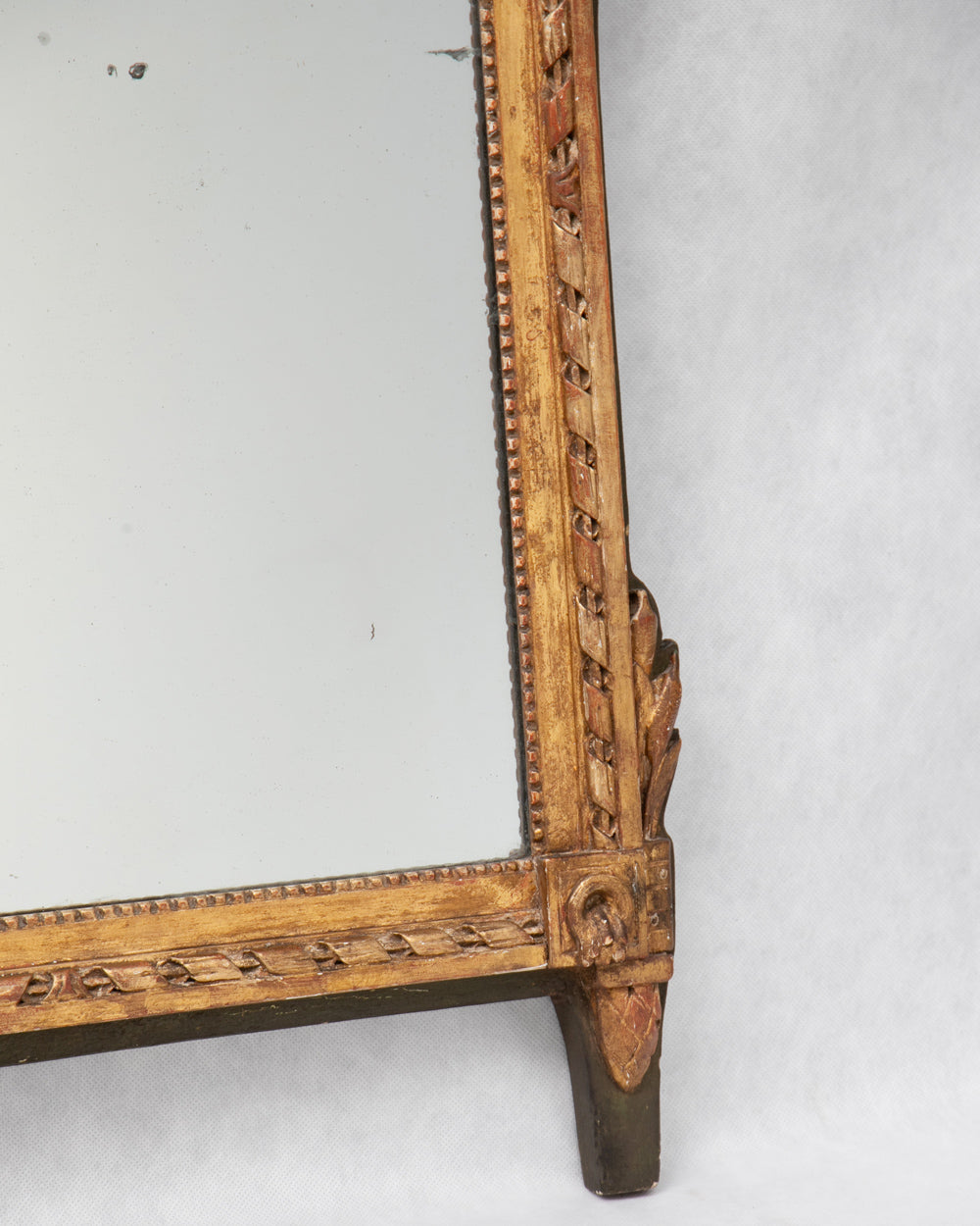 18th C French Louis XVI Mercury Mirror with River God Crest