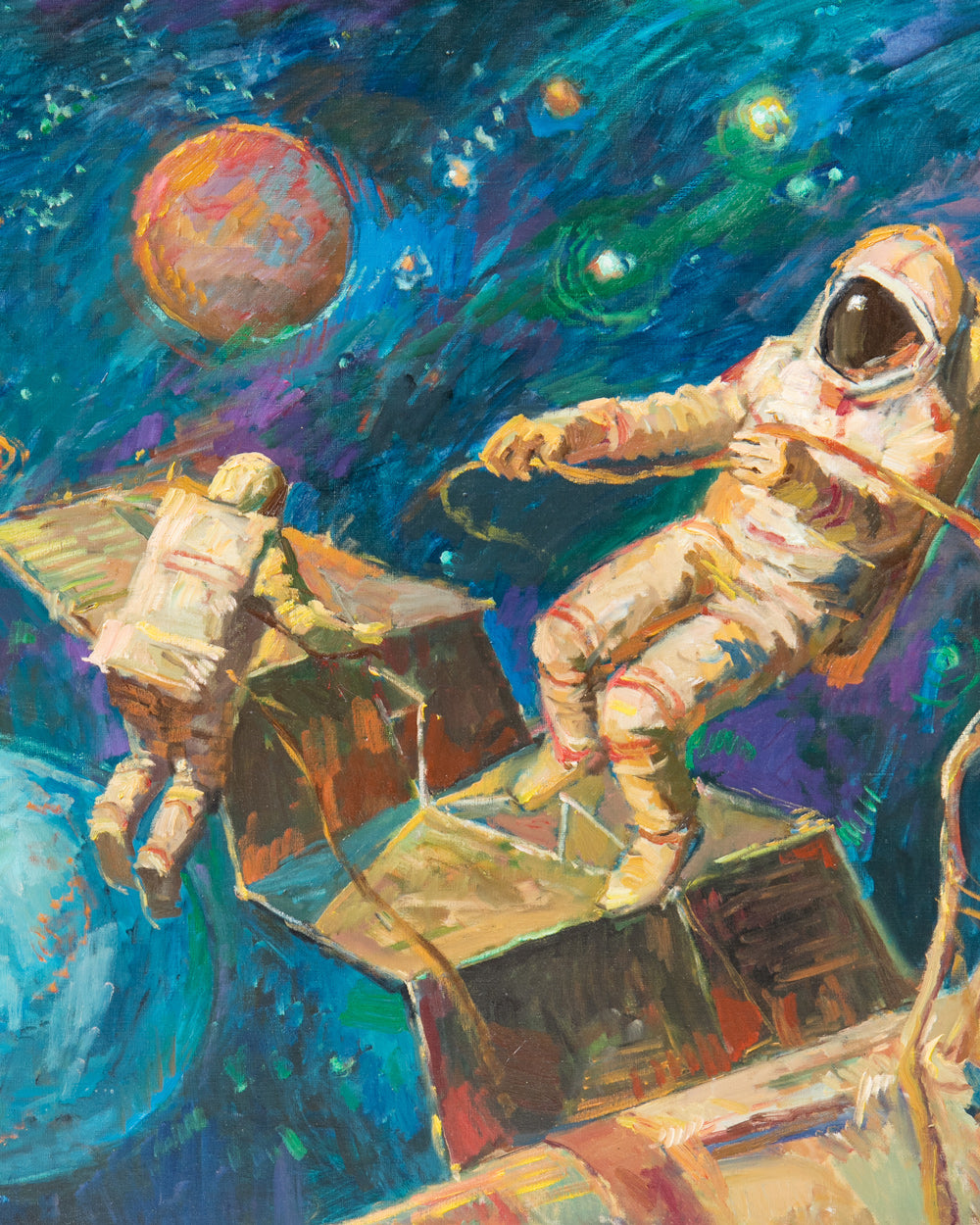 The Cosmonauts, Oil Painting by Anatoliy (Nikitovich) Yanev, 1980s