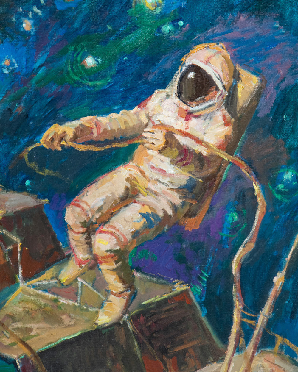 The Cosmonauts, Oil Painting by Anatoliy (Nikitovich) Yanev, 1980s