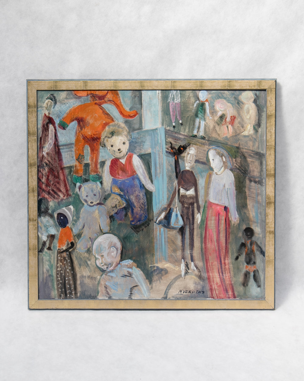 Waterloo Puppets — Oil on Canvas, by Margaretha Verheus, 1969