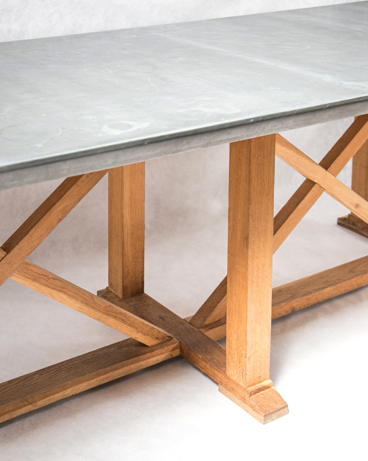 Vintage Zinc-Topped Work Table
