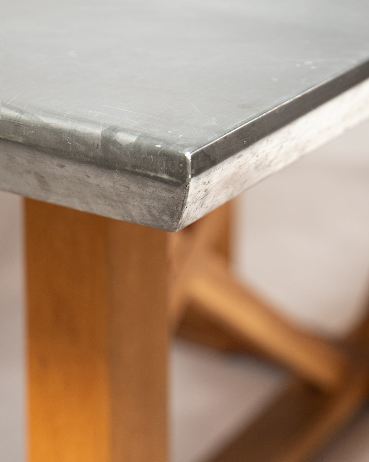 Vintage Zinc-Topped Work Table