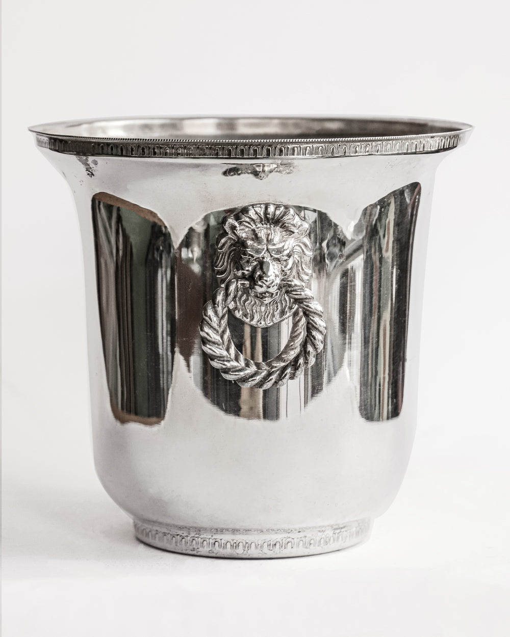 Vintage Silver Plated Lion Head Champagne Cooler and Ice Bucket