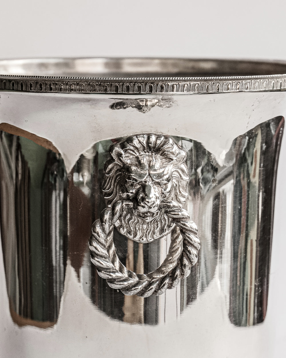 Vintage Silver Plated Lion Head Champagne Cooler and Ice Bucket