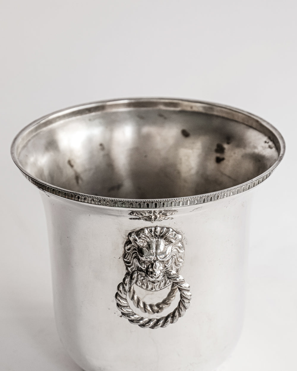 Vintage Silver Plated Lion Head Champagne Cooler and Ice Bucket