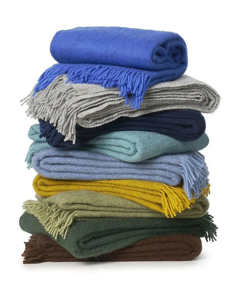 Gotland Brushed Wool Trow Blanket in Honey Yellow