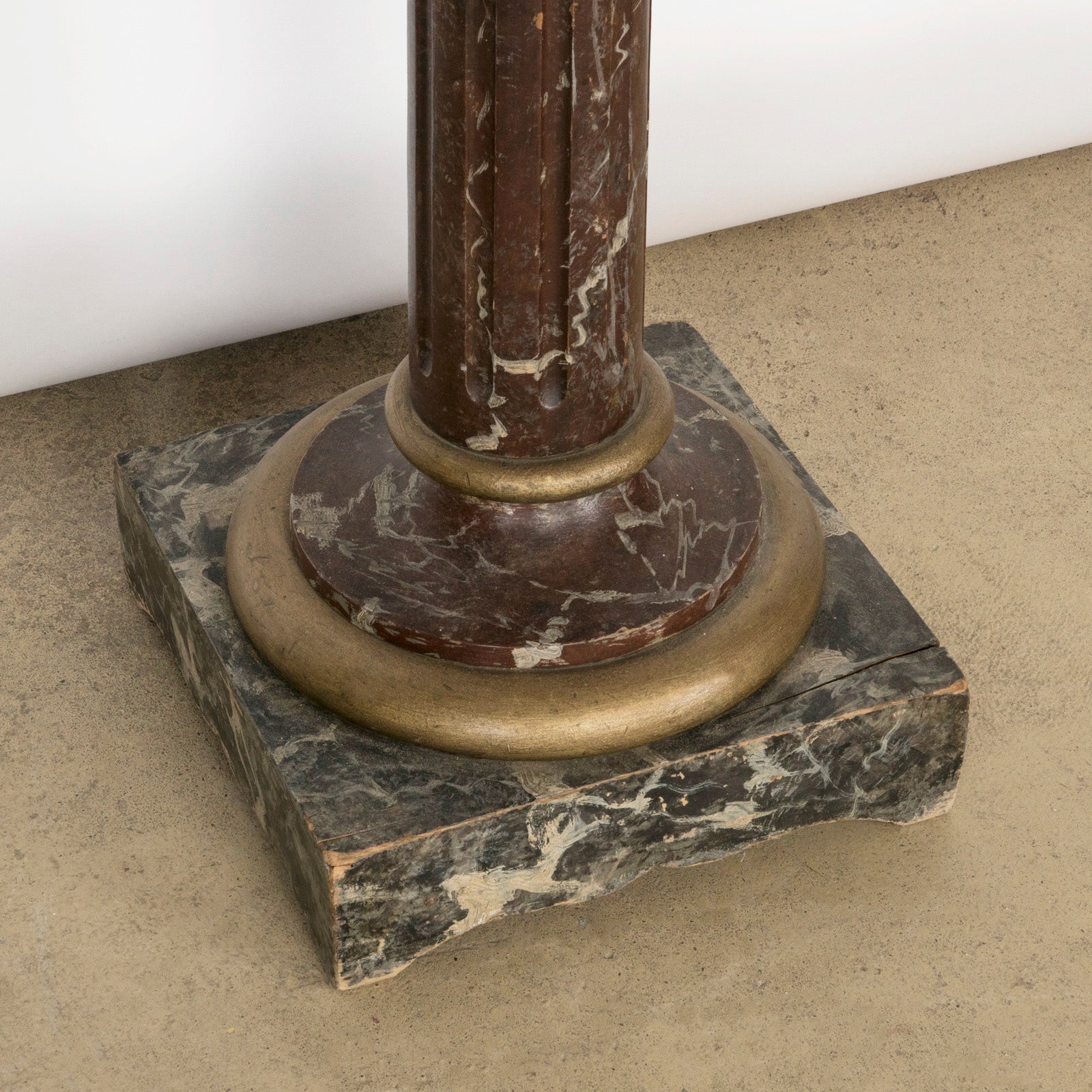 19th C Faux Marble Pedestal Column
