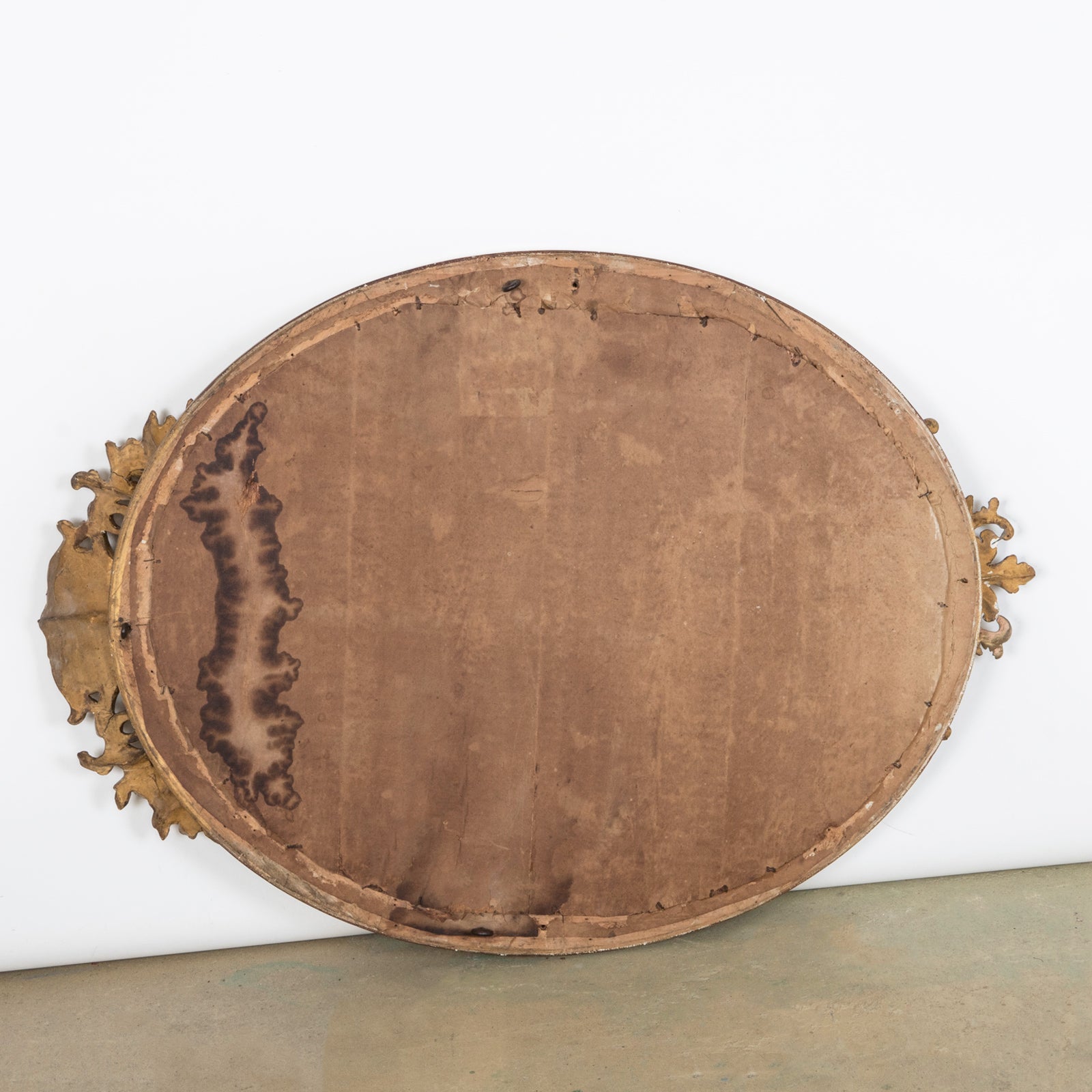 19th C Gilt Wood Oval Mirror with Shell Crest
