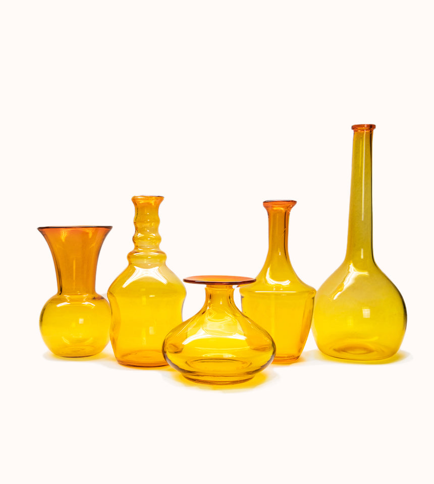 Set of Mid Century Modern Vintage Hungarian Glass Vases